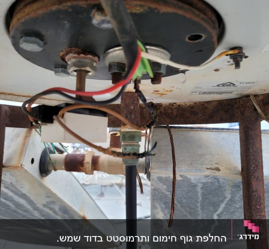 החלפת גוף חימום ותרמוסטט בדוד שמש. 
